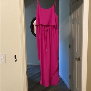 Elegant Pink Sleeveless Dress